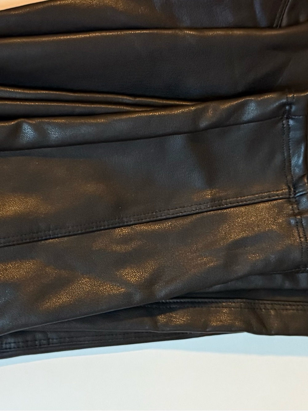 Mono B Black Slim Straight Faux Leather Jeans